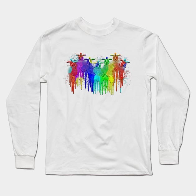 colorful Rainbow Turtles with Splashes Long Sleeve T-Shirt by Hispaniola-Fineart